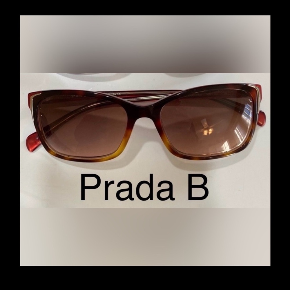 1 PAIR Prada “B” Sunglasses Tortoise Shell look Sunglasses Brown Luxury Stylish